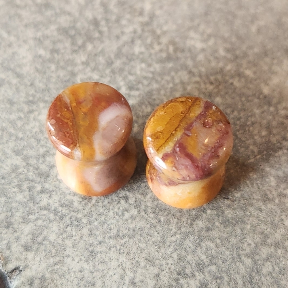 0g Natural Stone Stretched Ear Plugs Double Flare